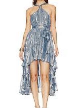 sandro asymmetric tweed dress Shona Joy - Agnes Draped Ruffle Maxi Dress main image 1